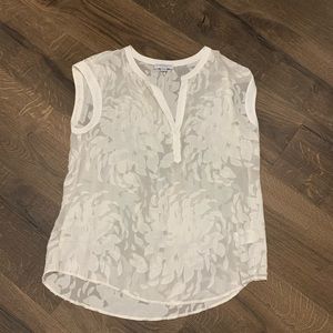 Sheer white floral blouse